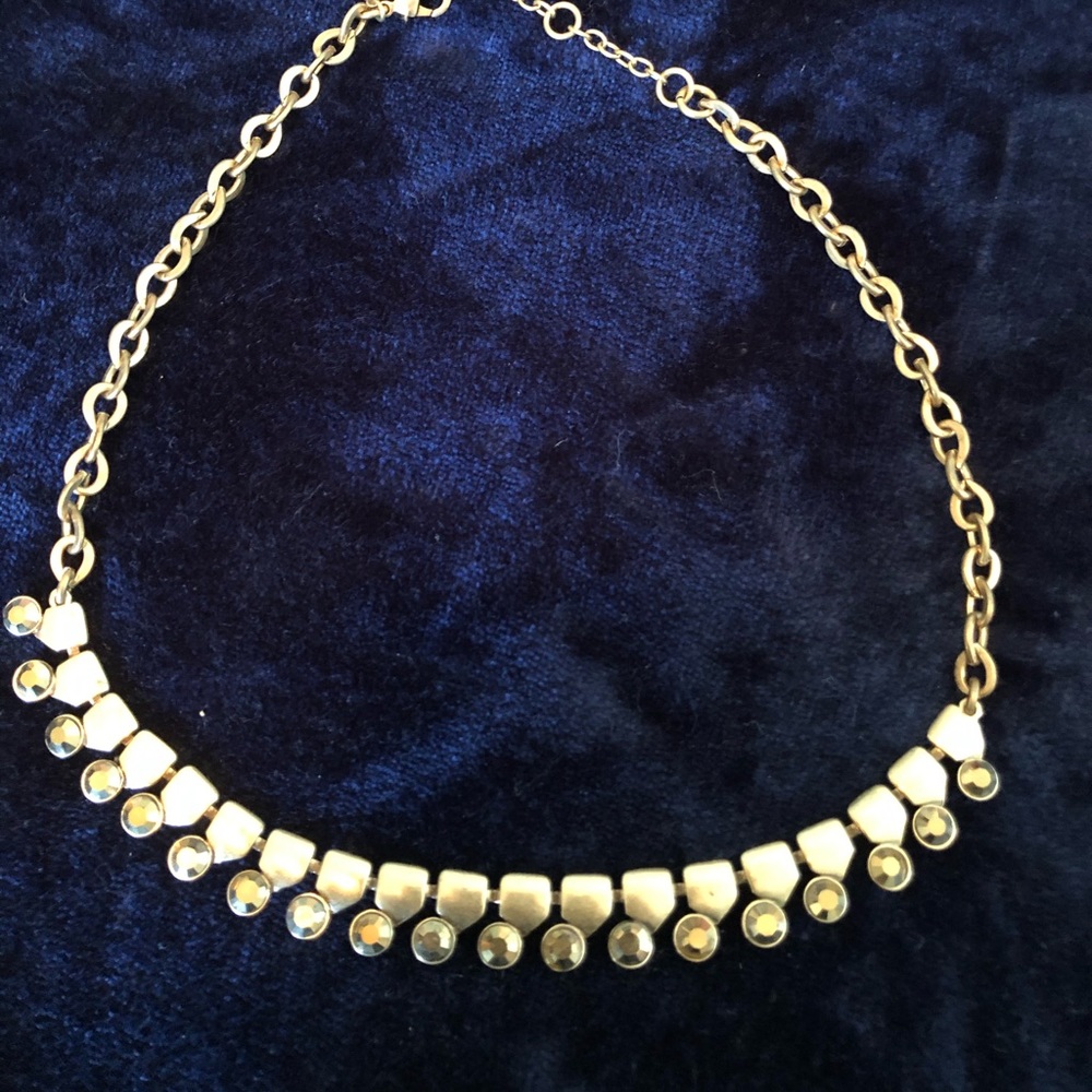 J.Crew gold and crystal necklace